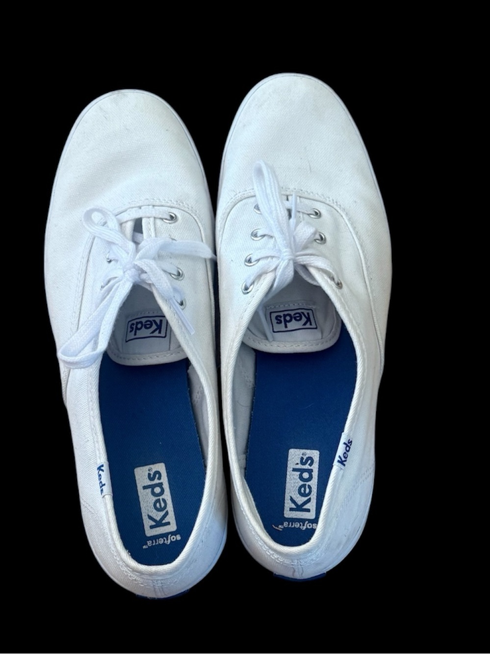 Keds White Canvas Low-Top Lace-Up Sneakers